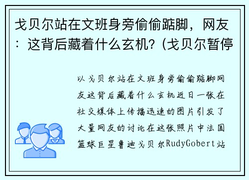 戈贝尔站在文班身旁偷偷踮脚，网友：这背后藏着什么玄机？(戈贝尔暂停期间怒踹凳子)